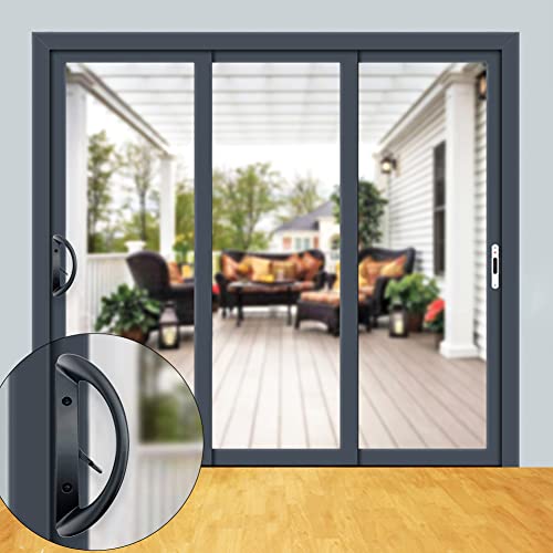 ALLYWASAI Patio Sliding Door Handle Set, Perfect Replacement Mortise Style Handle Set Fits Door Thickness from 1-1/2" to 1-3/4", 3-15/16" Screw Hole Spacing, Non-Keyed, Black - Image 4