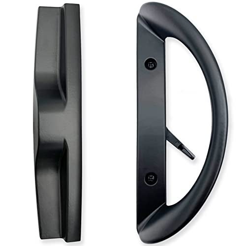 ALLYWASAI Patio Sliding Door Handle Set, Perfect Replacement Mortise Style Handle Set Fits Door Thickness from 1-1/2" to 1-3/4", 3-15/16" Screw Hole Spacing, Non-Keyed, Black - Image 1