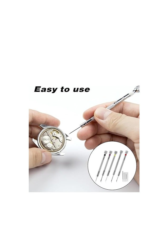 Generic - MySouq-Precision Screwdriver Set, 5PCS Watch Screwdriver Set Reversible Blade Screwdriver for Glasses Repair Kit & Watch Back Removal Tool, Flat Head Screwdriver for Watch, Eyeglasses Jewelry Repair - Image 1