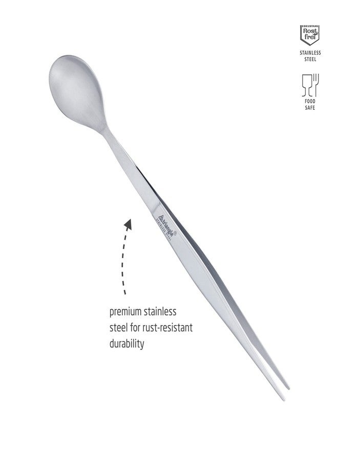 triangle FinalTouch Tasting Spoon - 5.5 in (14 cm) - Stainless Steel Spoon & Tweezers - Dishwasher Safe - Image 2