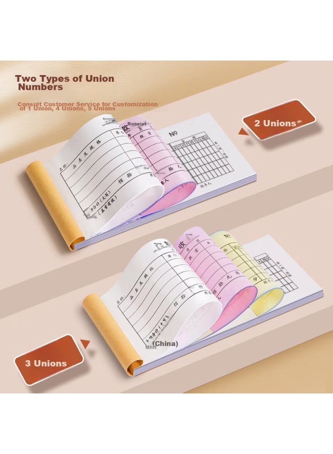 Simaa 60k Two-part Single-column Receipt Book, Carbonless Copy Receipt, Printed And Handwritten Receipt Sample 60k, 20 Sets/book, 5 Books/pack - Image 2