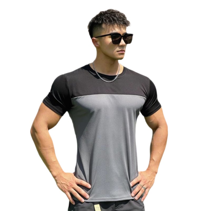 2026 Summer Men's Color Block Slim Fit Quick Dry T-Shirt - Image 5