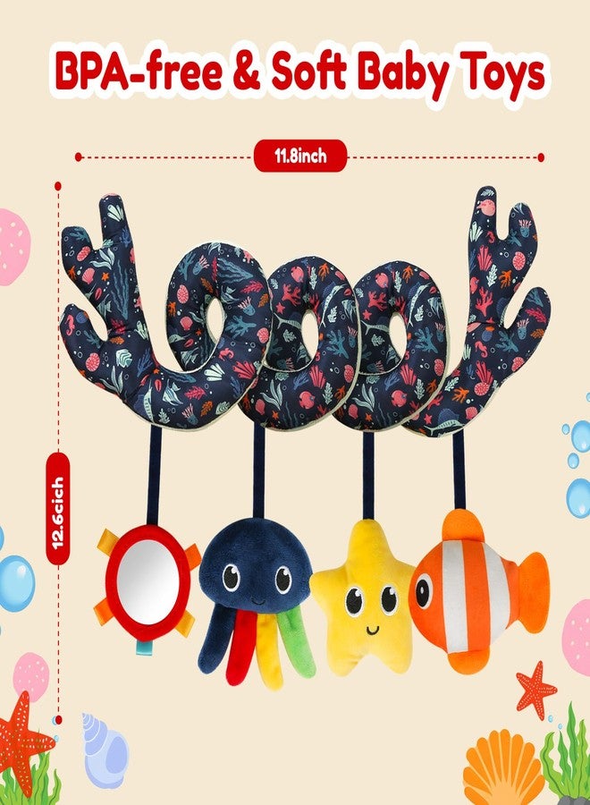 TSYAN Spiral Car Seat & Stroller Activity Toy,Car Seat Toys for Babies 0-6 Months Boy,Baby Spiral Hanging Plush Activity Toys Thank You Gifts for Newborn 0 3 6 9 12 Months Baby Boys Girls - Image 4