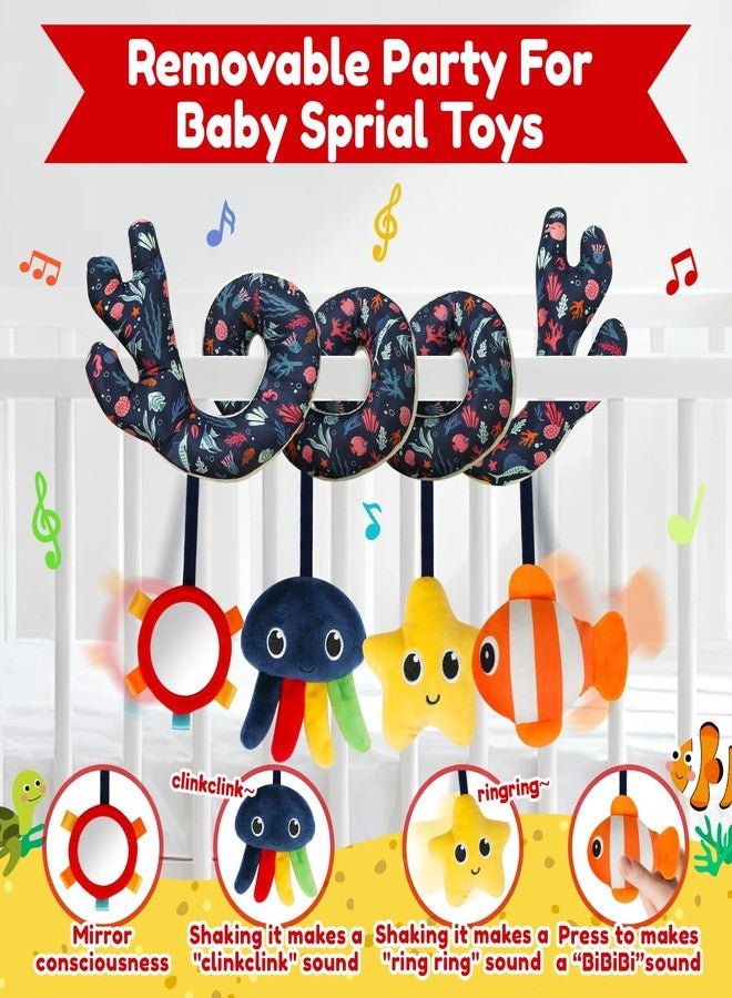 TSYAN Spiral Car Seat & Stroller Activity Toy,Car Seat Toys for Babies 0-6 Months Boy,Baby Spiral Hanging Plush Activity Toys Thank You Gifts for Newborn 0 3 6 9 12 Months Baby Boys Girls - Image 2