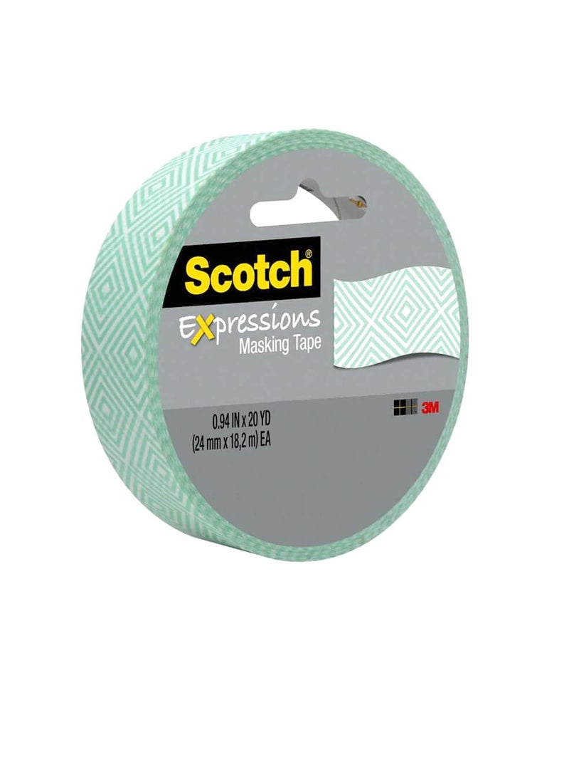 Scotch  Scotch Expressions Masking Tape Mint Mosaic 0.94in x 20yd  - Image 1