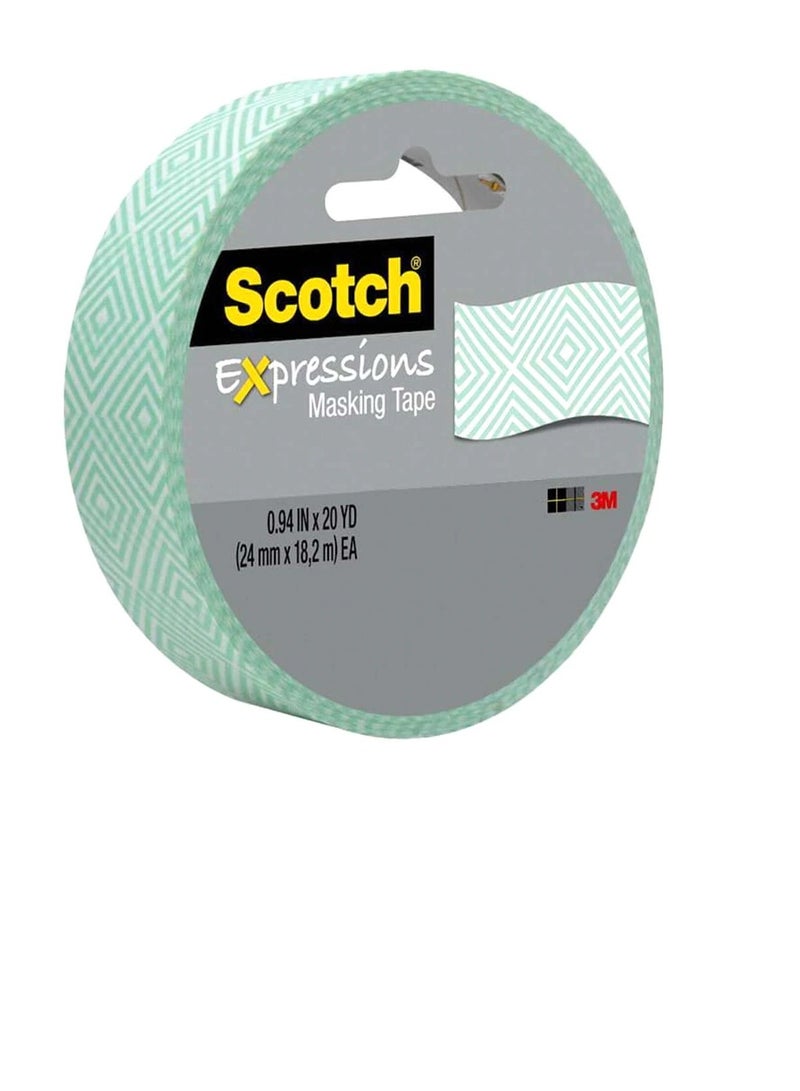 Scotch  Scotch Expressions Masking Tape Mint Mosaic 0.94in x 20yd  - Image 2