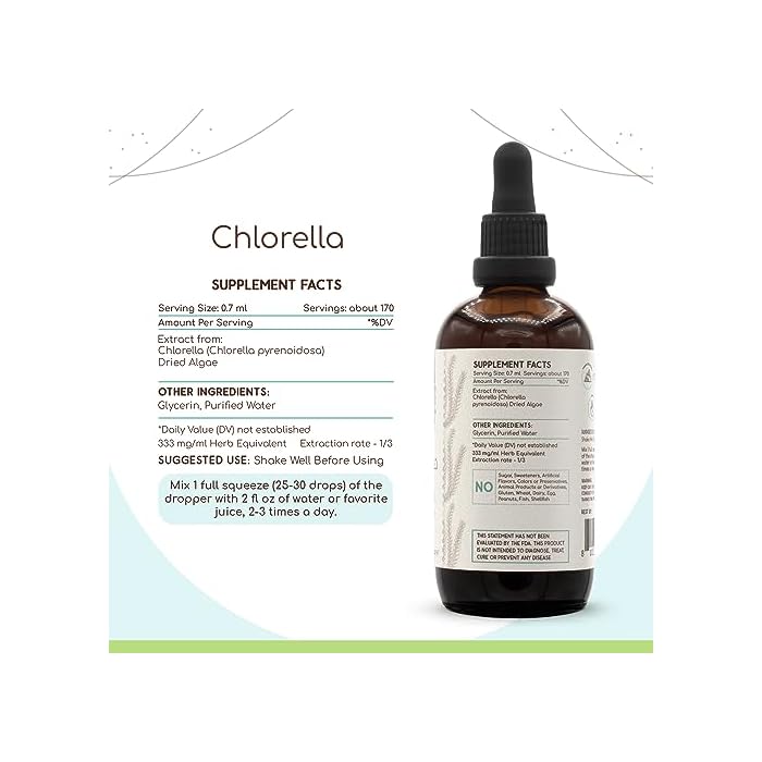 HerbEra Chlorella B120 Alcohol-Free Herbal Extract Tincture, Concentrated Liquid Drops Natural Chlorella (pyrenoidosa) Dried Entire Plant (4 fl oz) - Image 3
