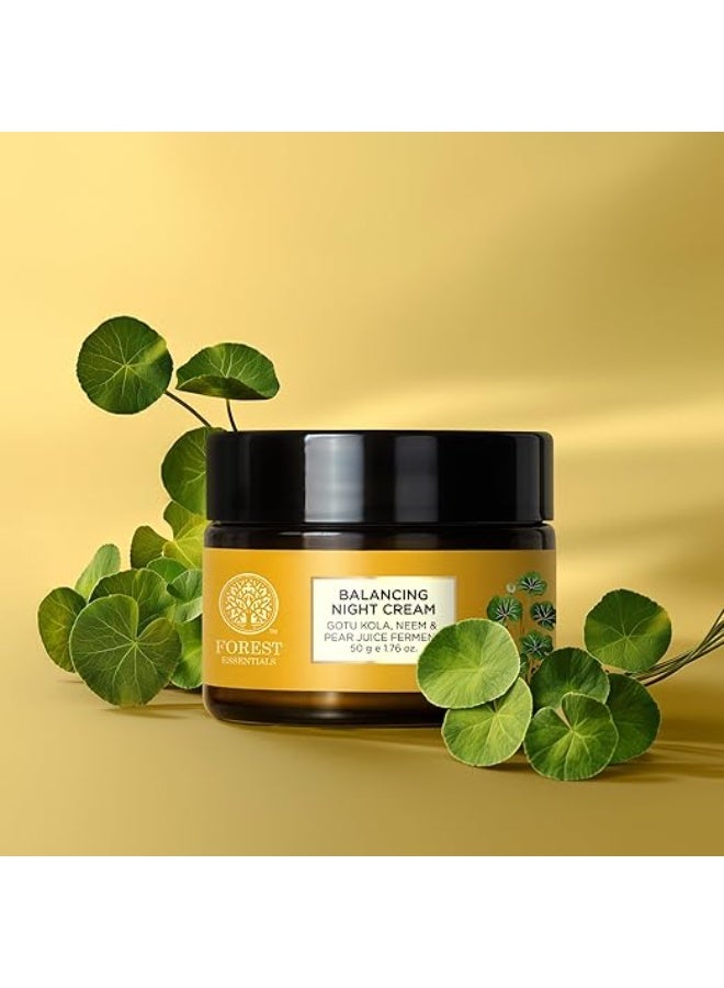Forest Essentials Balancing Night Cream with Gotu Kola & Neem | Anti-Acne Face Cream | Moisturising | Controls sebum production | Improves skin elasticity - Image 2