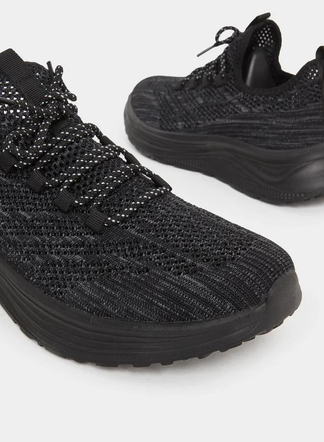تايك تو Take Two Textured Lace Up Sneakers