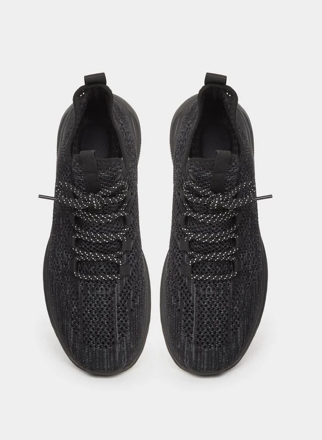 تايك تو Take Two Textured Lace Up Sneakers
