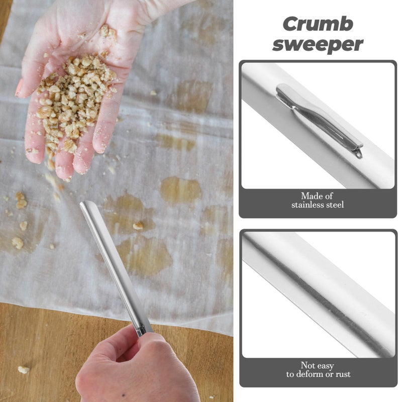 Stainless Steel Table Scraper Crumb Sweeper 2 Piece Set for Restaurant and Home Cleaning - Image 4
