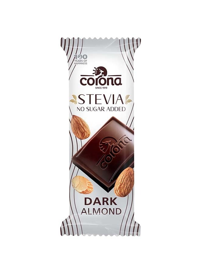 Corona sugar free dark chocolate almond with stevia - 44 gm