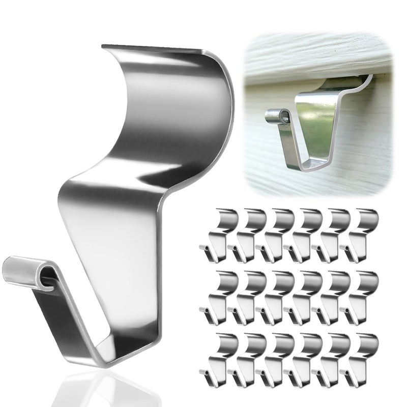 Aminigram 24Pack Vinyl Siding Hooks Hanger Heavy Duty Stainless Steel Vinyl Siding Clips NoHole Needed Front Porch Decor Siding Hooks for Hanging OutdoorChristmas Wreath Hangers for Front Door