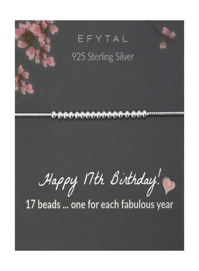 EFYTAL 17th Birthday Bracelet, 925 Sterling Silver Bead Bracelet, 17 Year Old Gift Ideas, Birthday Gifts for 17 Year Old, Regalos para una jovencita de diecisiete años - Image 1