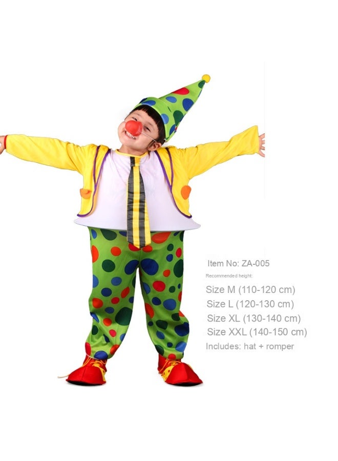 أزياء هالوين للأطفال - أزياء clown السرك شخصية الجوكر ملابس ملونة لحفلات الترفيه والتنكر