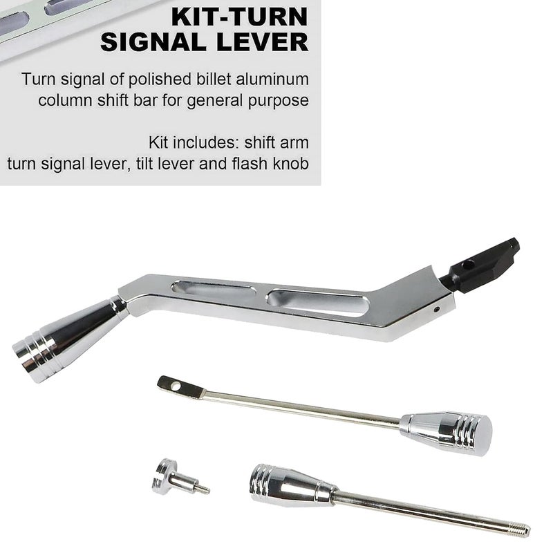 BST BSSP Polished Billet Aluminum Column Shifter Lever Kit for GM Columns 1967-1994 - Image 3
