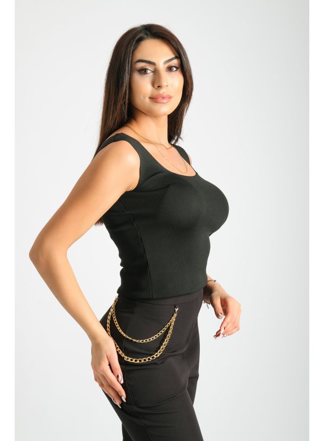 لندونيلا بلوزة قصيرة مع تصميم سادة - Free Size - 100113 - Image 3