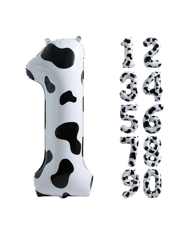 CHANGZHONG Cow Print Balloon Birthday Decorations Supplies40 Inch Number 1 Balloon ; Cowgirl Theme Number Balloons For 1St Birthday Party ; Farm Barn Decor For Kids - Image 1