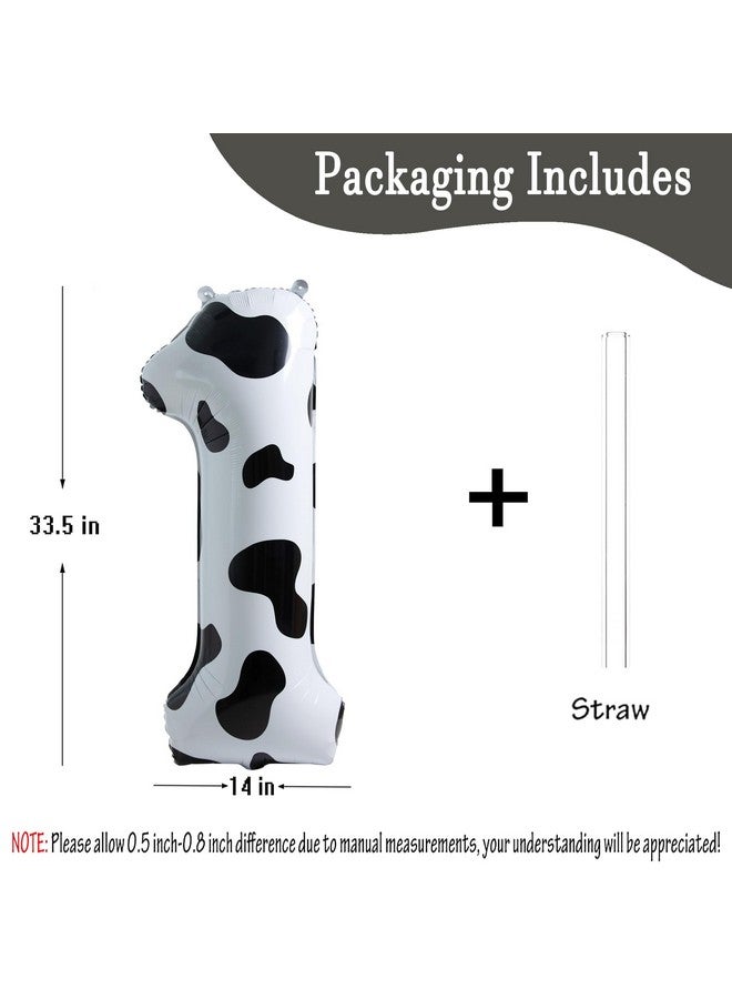 CHANGZHONG Cow Print Balloon Birthday Decorations Supplies40 Inch Number 1 Balloon ; Cowgirl Theme Number Balloons For 1St Birthday Party ; Farm Barn Decor For Kids - Image 5