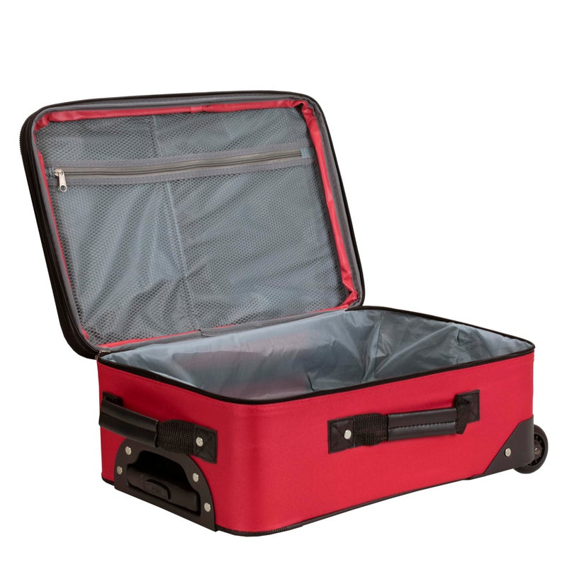 Rockland Fashion Softside Upright Luggage Set,Expandable, Red, 2-Piece (14/19) - Image 2