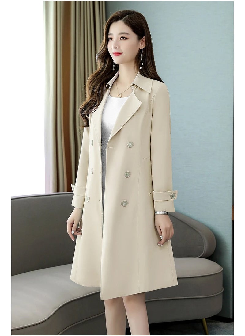 DubaiGallery - Women's Coat Autumn style double-breasted trench coat womenchic temperament long over-the-knee coat - Image 1