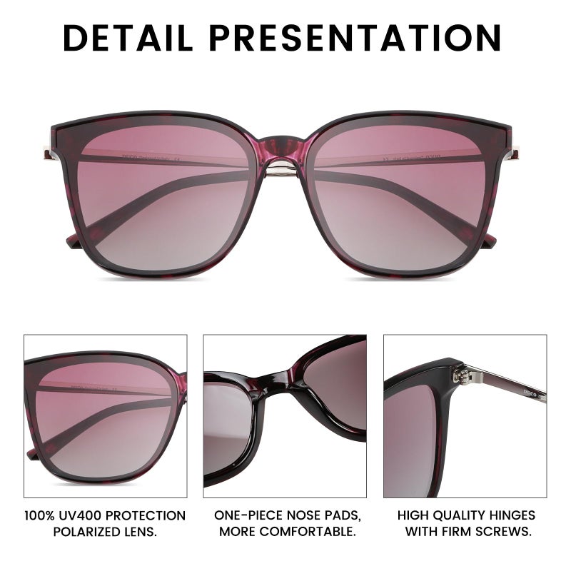 DUCO Retro Round Sunglasses for Women Vintage Polarized Woman Shades Lightweight PC Frame UV400 Protection Sun Glasses W016 - Image 4