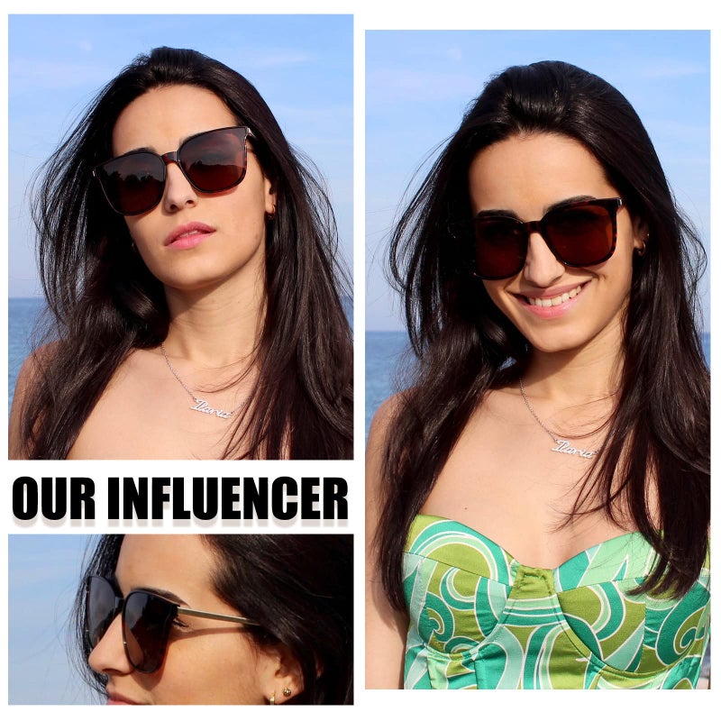 DUCO Retro Round Sunglasses for Women Vintage Polarized Woman Shades Lightweight PC Frame UV400 Protection Sun Glasses W016 - Image 2