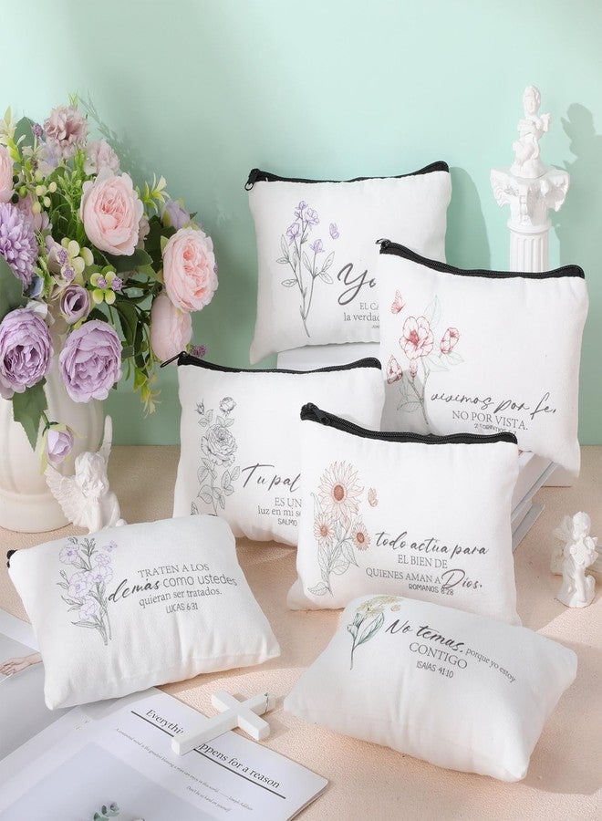 FuWeave مجموعة هدايا عيد الميلاد من FuWeave، 30 قطعة، للنساء، حقائب مستحضرات تجميل دينية مسيحية إسبانية بالجملة، حقائب أقلام رصاص مزينة بآيات من الكتاب المقدس، حقائب مكياج مسيحية بسحاب، هدية مثالية للسفر للنساء - Image 4