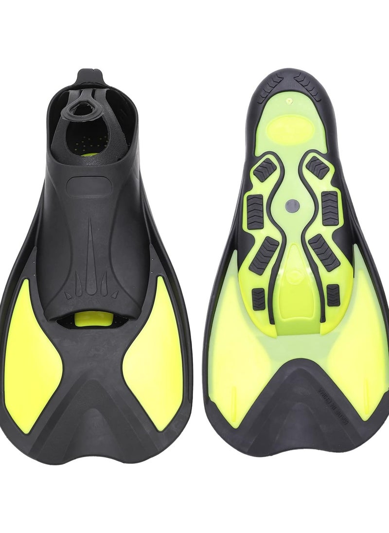 Generic Swimming Fins, Eco-friendly Non‑slip Diving Accessory Snorkel Flippers Silicone Black Yellow for Women for Men for Adults  - Image 1
