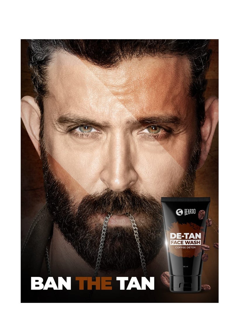 Beardo DeTan Face Wash for Men | With Vitamin E, Aloe Vera & Coffee | All in One Tan removal Face Wash for Men | Exfoliates, Brightens and Hydrates Skin | All Skin type | 100ml - Image 2