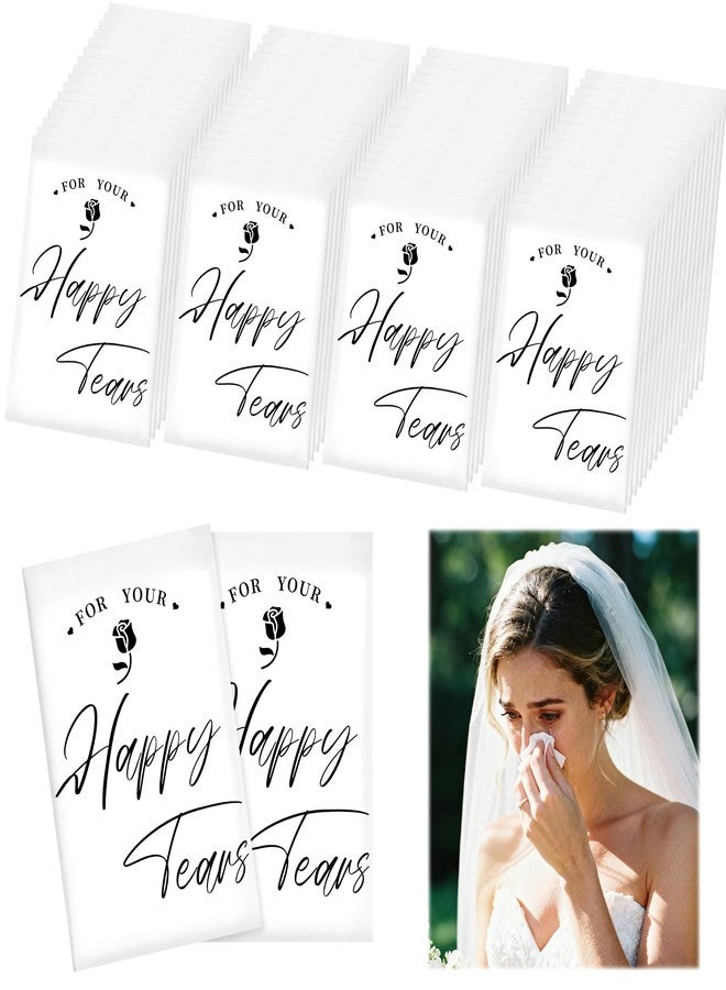 Ocmoiy 30 Pack Happy Tears Tissues for Wedding, 3 Ply Wedding Tissue Packs For Guests, Bulk Individual Facial Pocket Tissues for Wedding Party Favors Travel Graduation Celebration - Image 1