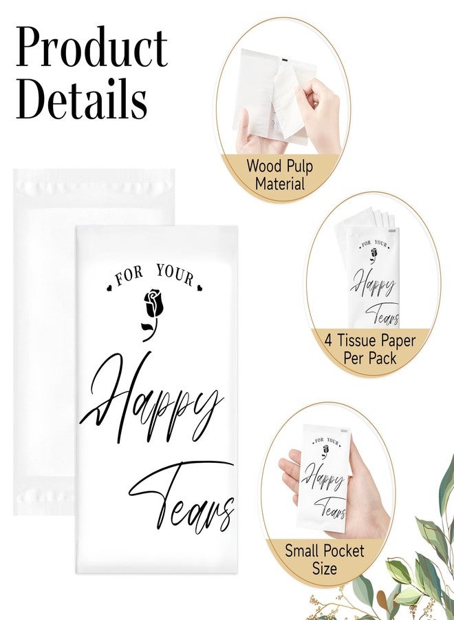 Ocmoiy 30 Pack Happy Tears Tissues for Wedding, 3 Ply Wedding Tissue Packs For Guests, Bulk Individual Facial Pocket Tissues for Wedding Party Favors Travel Graduation Celebration - Image 3
