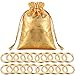 Chalyna 20 Pcs Toy Gold Power Rings Metal Game Figure Display Dream Catcher Rings with Drawstring Organza Bags1 x 08 InchGold - Image 4