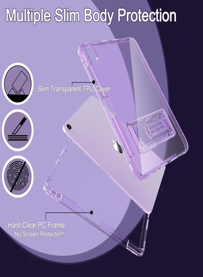Rantice Case for iPad Air 11 Inch/iPad Air 6th/5th/4th Generation 10.9" with Pencil Holder & Kickstand, Slim Sparkly Glitter Shockproof Bumper Cover, Cute Sparkly for Women and Girls, ClearPurple - Image 4