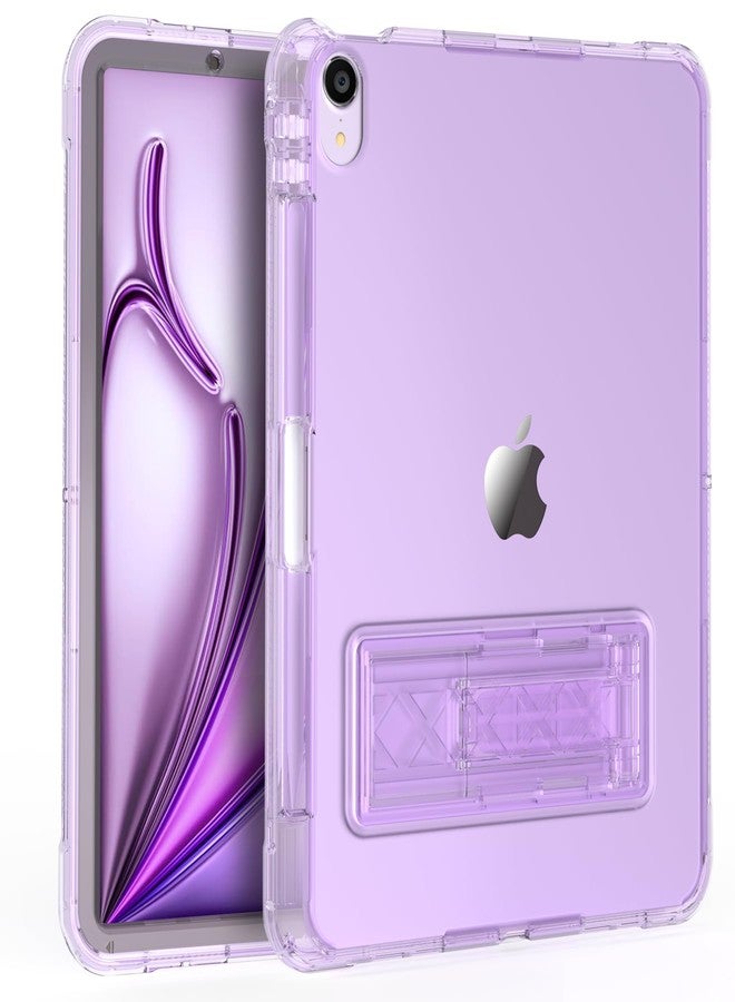 Rantice Case for iPad Air 11 Inch/iPad Air 6th/5th/4th Generation 10.9" with Pencil Holder & Kickstand, Slim Sparkly Glitter Shockproof Bumper Cover, Cute Sparkly for Women and Girls, ClearPurple - Image 1