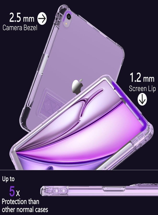 Rantice Case for iPad Air 11 Inch/iPad Air 6th/5th/4th Generation 10.9" with Pencil Holder & Kickstand, Slim Sparkly Glitter Shockproof Bumper Cover, Cute Sparkly for Women and Girls, ClearPurple - Image 5