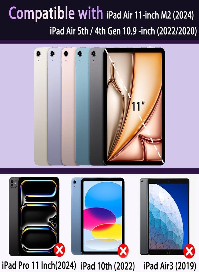 Rantice Case for iPad Air 11 Inch/iPad Air 6th/5th/4th Generation 10.9" with Pencil Holder & Kickstand, Slim Sparkly Glitter Shockproof Bumper Cover, Cute Sparkly for Women and Girls, ClearPurple - Image 2