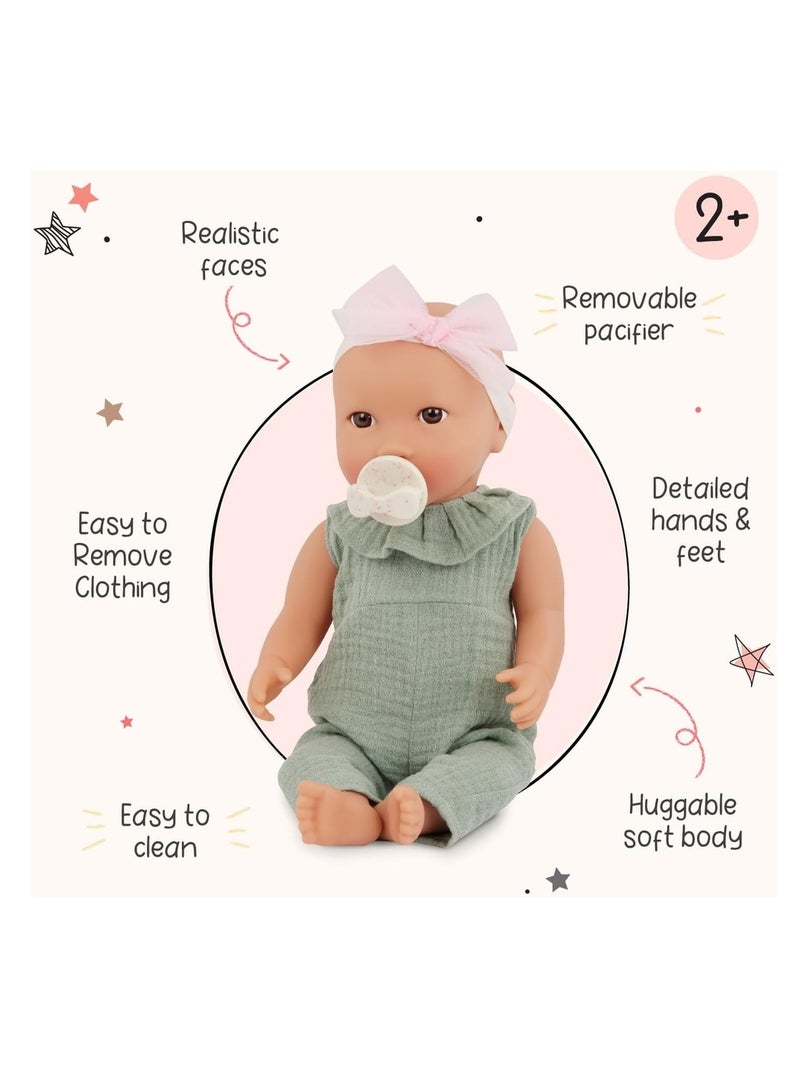 لولا بيبي دمية طفل مع فستان أخضر 14 بوصة وعصبة الرأس - LBY7269Z - Image 3