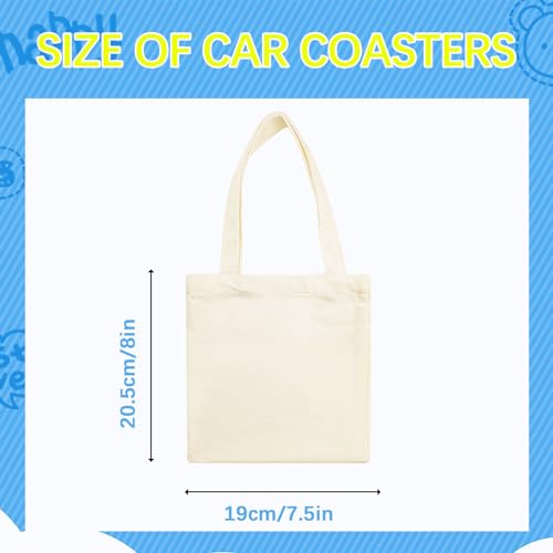 OKBA 20 Pcs 8X7.5 Inch Sublimation mini tote bags ，Blank Canvas Tote Bags Reusable Grocery Bags, small tote bags for kids DIY Sack Goody Bag for Party Event Bag -Beige - Image 2