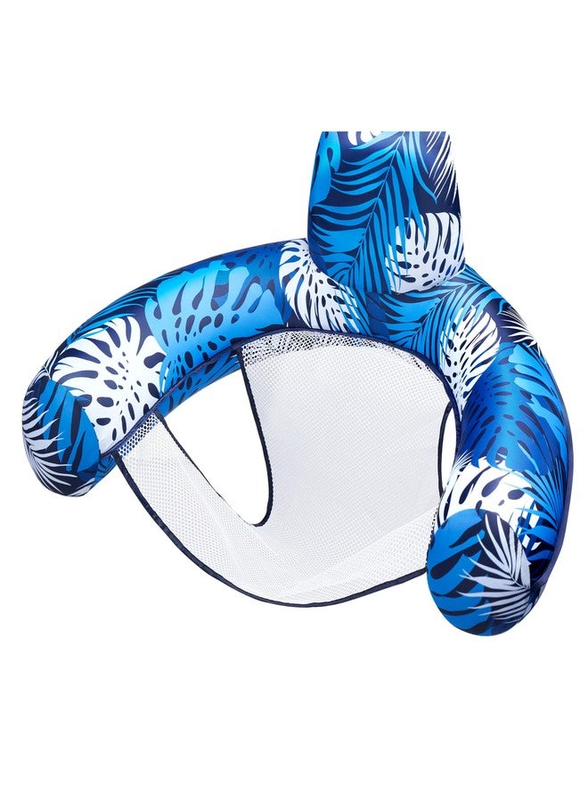 SLOOSH Inflatable Pool Noodle Chair,Pool Floats Chair Adult with Plant Pattern,Floating Water Hammock,Blow up Pool Noodles Rafts for Relaxing Swimming Party Summer Water Beach Lake Fun,Blue - Image 1