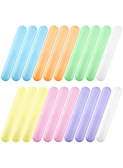 BOAO 20 Pieces Travel Toothbrush Case Holder, Portable Toothbrush Storage, Classroom Pencil Case For Kids, 7 Assort Color Toothpaste Case Cover Protector For Travel Use  - Image 1
