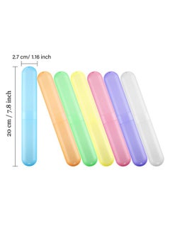 BOAO 20 Pieces Travel Toothbrush Case Holder, Portable Toothbrush Storage, Classroom Pencil Case For Kids, 7 Assort Color Toothpaste Case Cover Protector For Travel Use  - Image 2