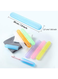BOAO 20 Pieces Travel Toothbrush Case Holder, Portable Toothbrush Storage, Classroom Pencil Case For Kids, 7 Assort Color Toothpaste Case Cover Protector For Travel Use  - Image 3