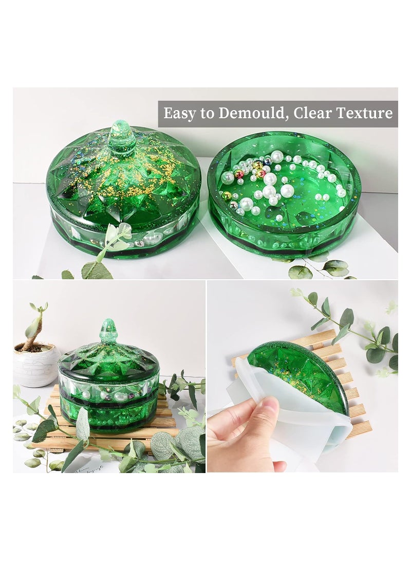 KASTWAVE Silicone Storage Box Resin Mold, DIY Decoration Crafts Mold for Jewelry Trinket Container Candle Holder, Resin Jar Container Mould for Epoxy Casting, Stackable Organizer Decor Mold - Image 2