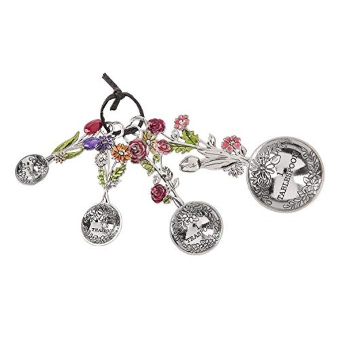 4PIECE MEASURING SPOONS SET COLORFUL FLOWER BOUQUET