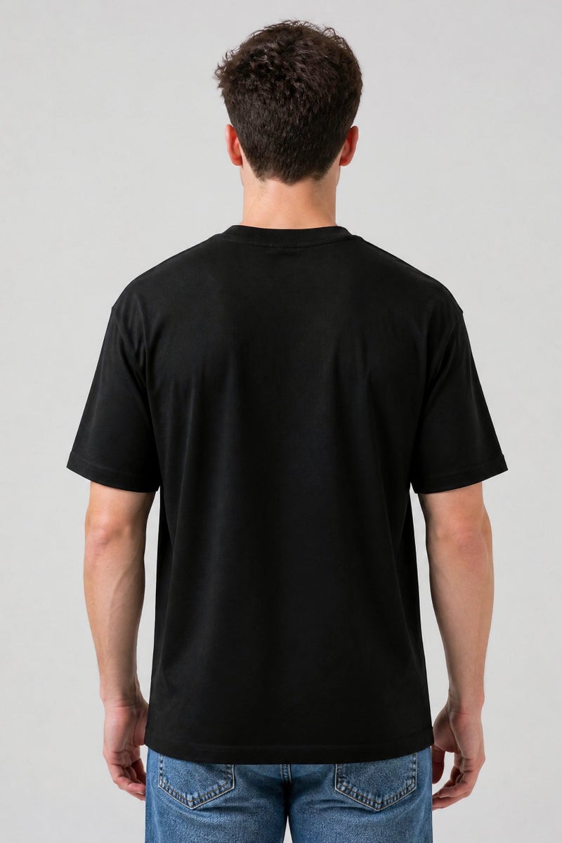 GOOD FOR NOTHING Men Crew Neck Short Sleeve Brand Logo T-Shirt, Black - Image 5