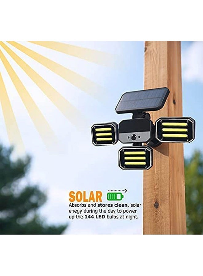Bell Howell Bionic Floodlight with Motion Sensing - Solar Outdoor Lights 108 High Power LED Bulbs Adjustable, Swiveling Panels for Garden Patio and Lawn As Seen On TV - Image 5