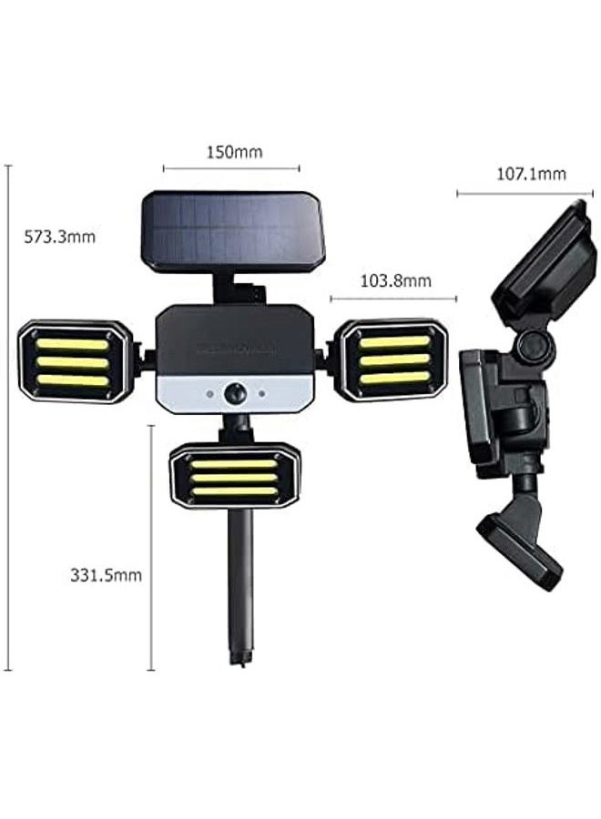 Bell Howell Bionic Floodlight with Motion Sensing - Solar Outdoor Lights 108 High Power LED Bulbs Adjustable, Swiveling Panels for Garden Patio and Lawn As Seen On TV - Image 3