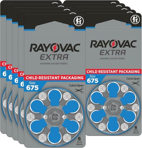 Rayovac بطاريات سماعات الأذن VARTA Rayovac Extra Advanced، الحجم 675، علامة زرقاء، PR44، عبوة من 60 - Image 4