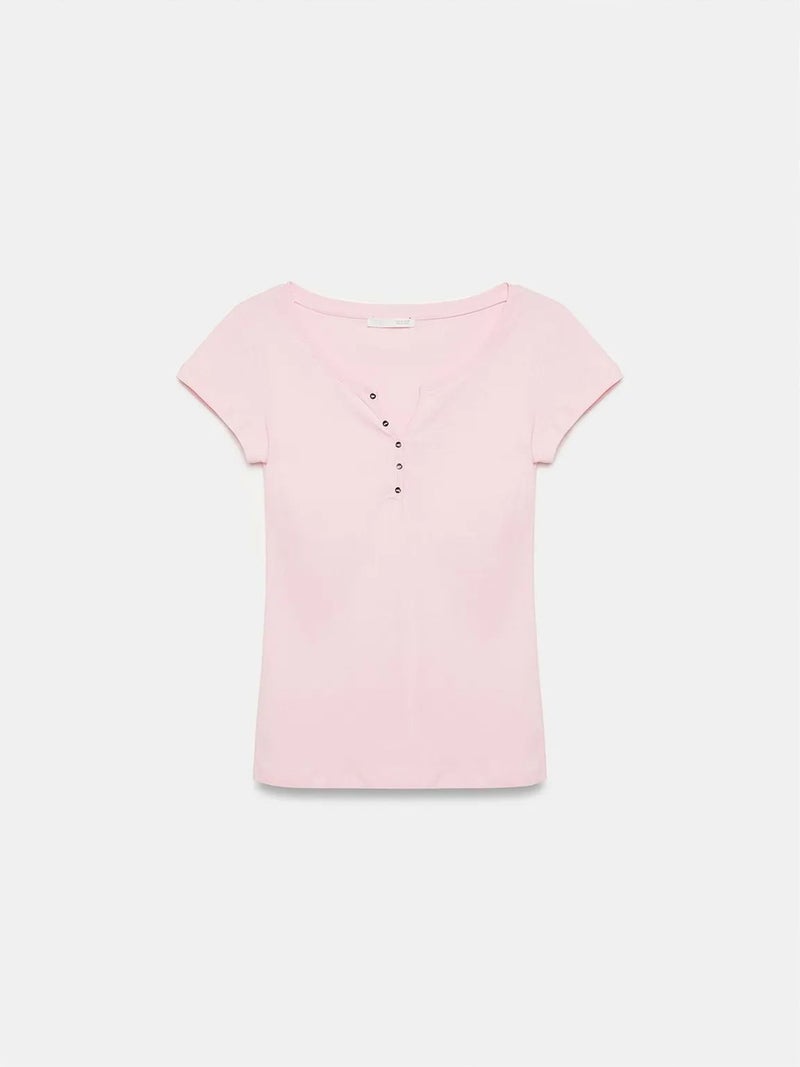 DILVIN Women's Slim Fit Cotton U-Neck T-Shirt - Image 5